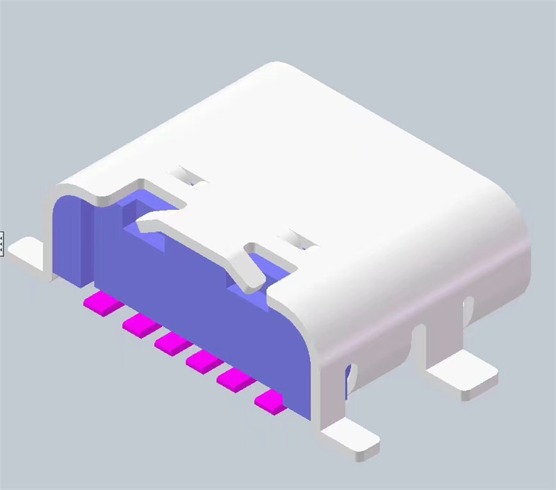 USB C连接器USB4母100W充电连接器