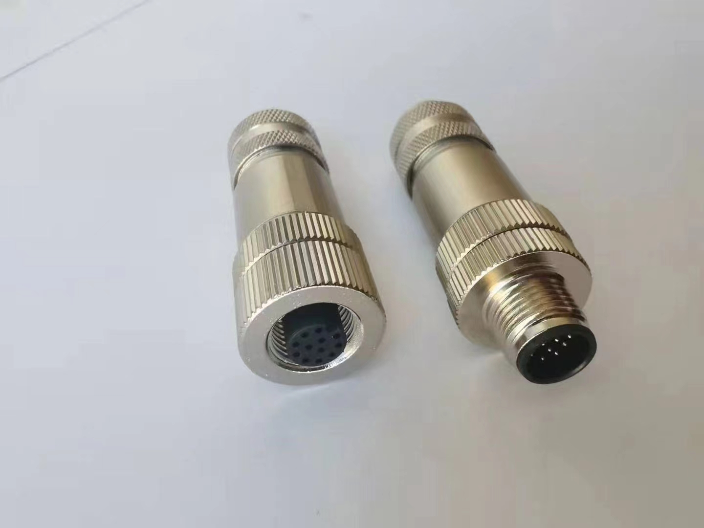 M12金属A工业连接器12PINS焊接电线连接器